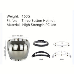Open Face Helmet Visor Bubble Flip Up Motorcycle Visor Lens Accessory