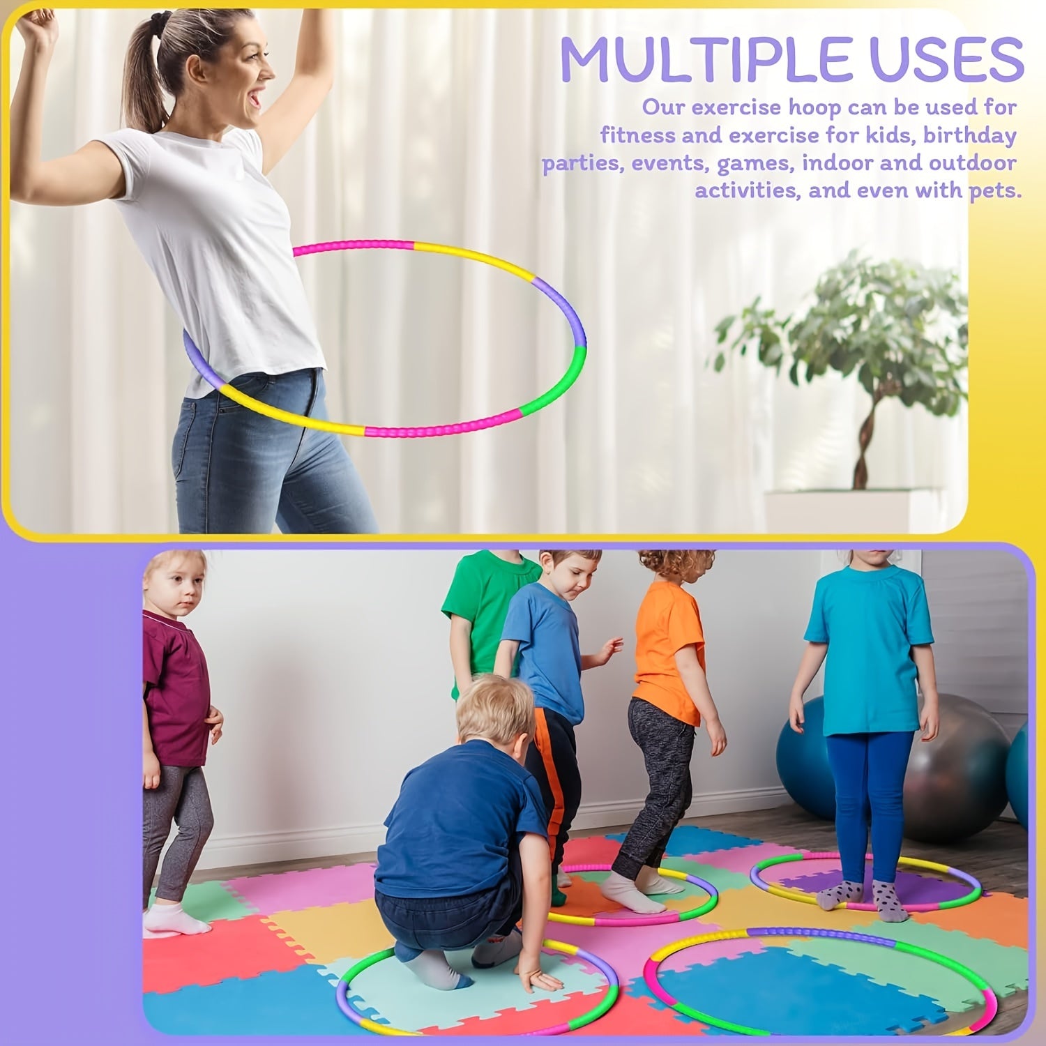 Adjustable Weight Plastic Hoops for Kids Sports Exercise