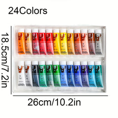 36 Colors Acrylic Paint Set Watercolor Pigments Kit for Art Beginners