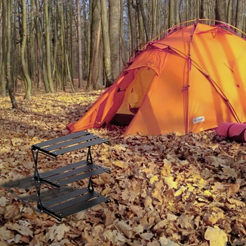 Aluminum Alloy Folding Shelf Outdoor Camping Table Portable Rack