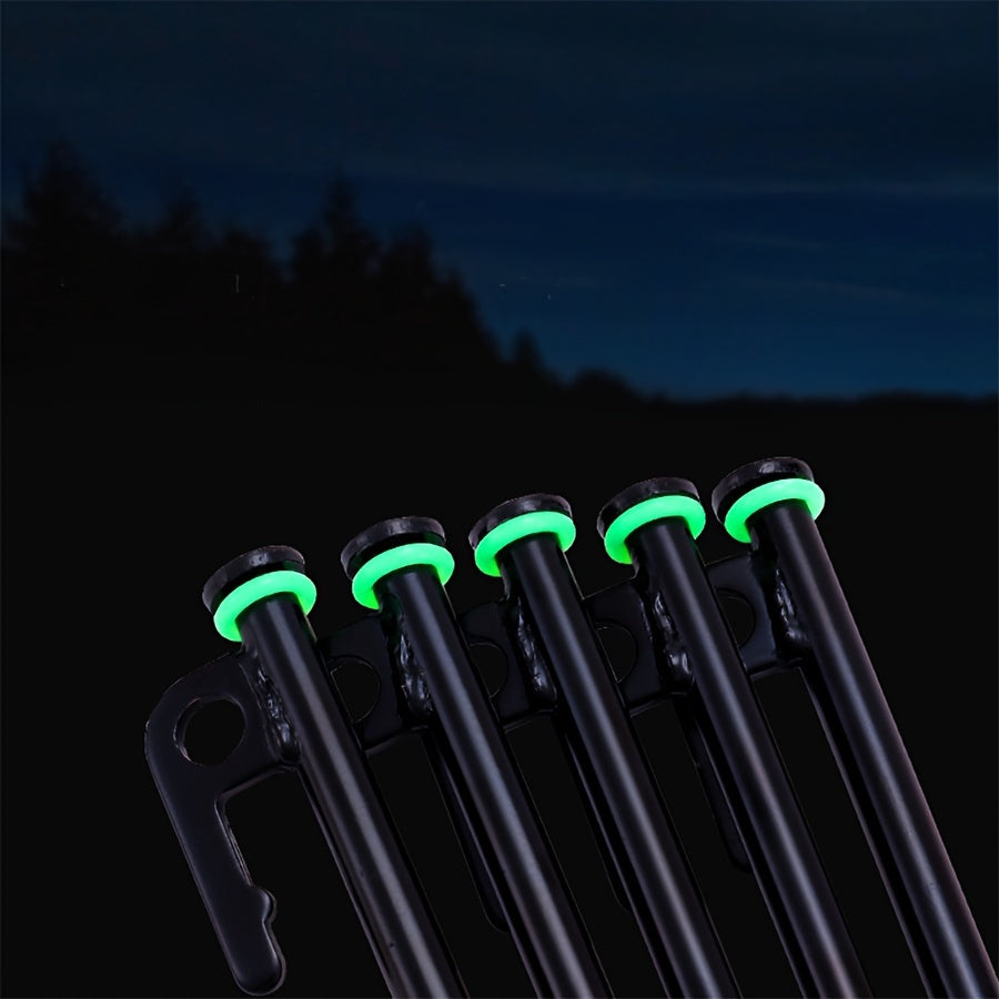 4pcs Multifunctional Ground Nail Fluorescent Ring Silicone Camping Tent Nail Rin