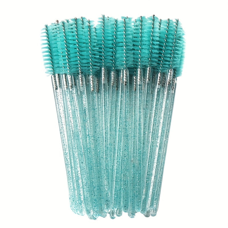 50pcs Crystal Eyelash Brush Mascara Wand for Extensions and Grooming