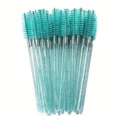 50pcs Crystal Eyelash Brush Mascara Wand for Extensions and Grooming