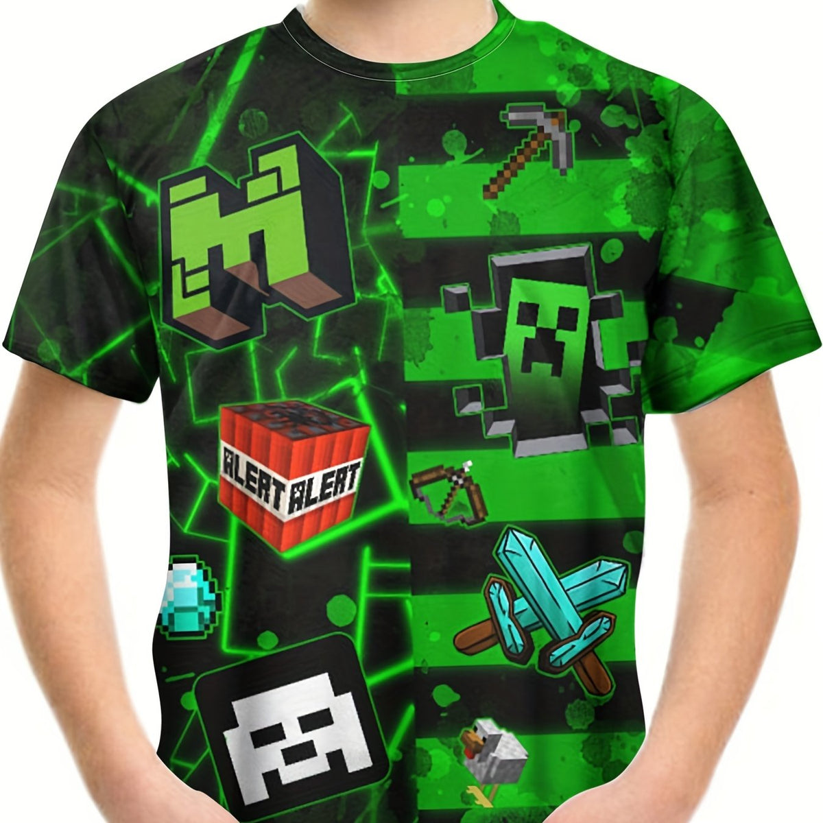 Boy's Cartoon Graphic T shirt Casual Slightly Stretch Breathable Novel Tee