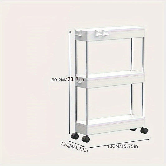 Floor Mounted Mobile Small Cart with 3-4 Layer Shelf