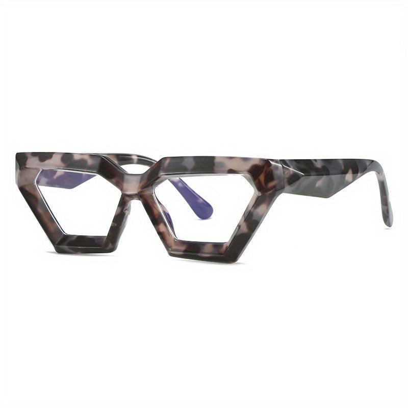 Geometric Cat Eye Clear Lens Glasses Frame Women Men