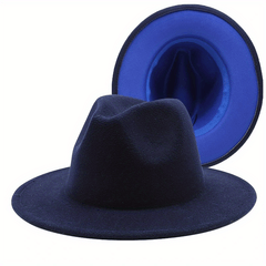 Double Sided Felt Jazz Hat Solid Warm Cowboy Hat