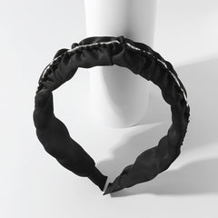 Vintage Rhinestone Headband Ruched Ruffled Headdress Hair Accessories