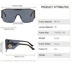 Oversized Square Sunglasses Big Frame One Piece Lens Gradient UV400