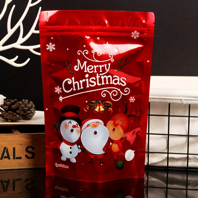 10pcs Christmas Pearl Candy Gift Bags Party Decoration Bags