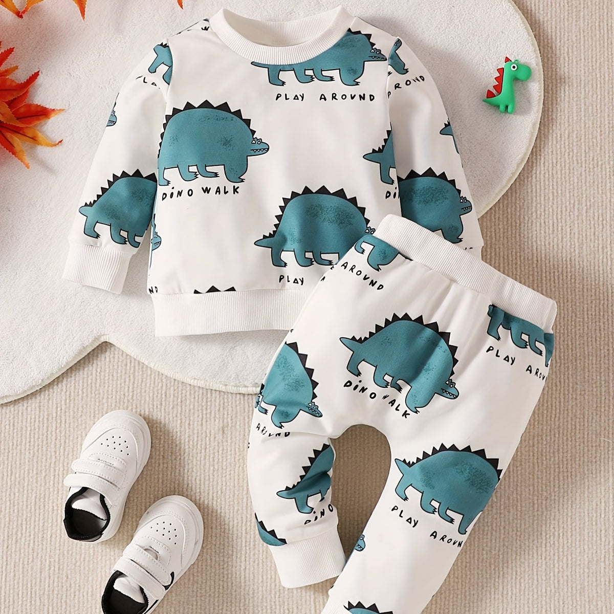 Baby Boy's Cartoon Graphic Hoodie Pants Sportswear Set