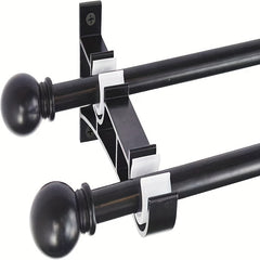 Heavy Duty Double Curtain Rod Brackets, Set of 2, Supports Up To 50kg