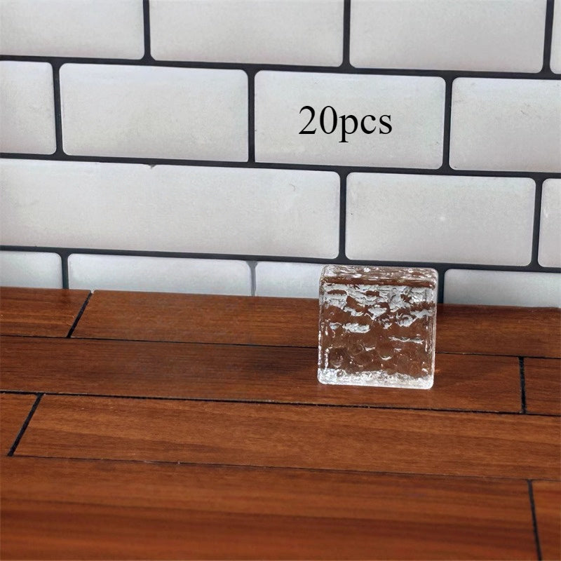 Mini Transparent Bricks Ripple Surface for Dollhouse Building