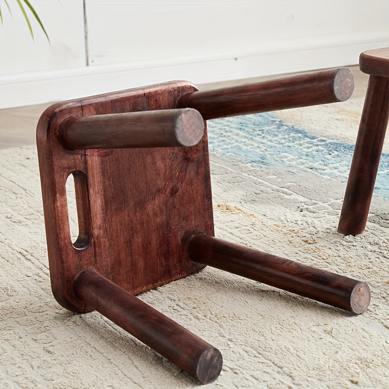 Wooden Shoe Changing Stool for Kids & Adults - Portable Foot Rest Stool