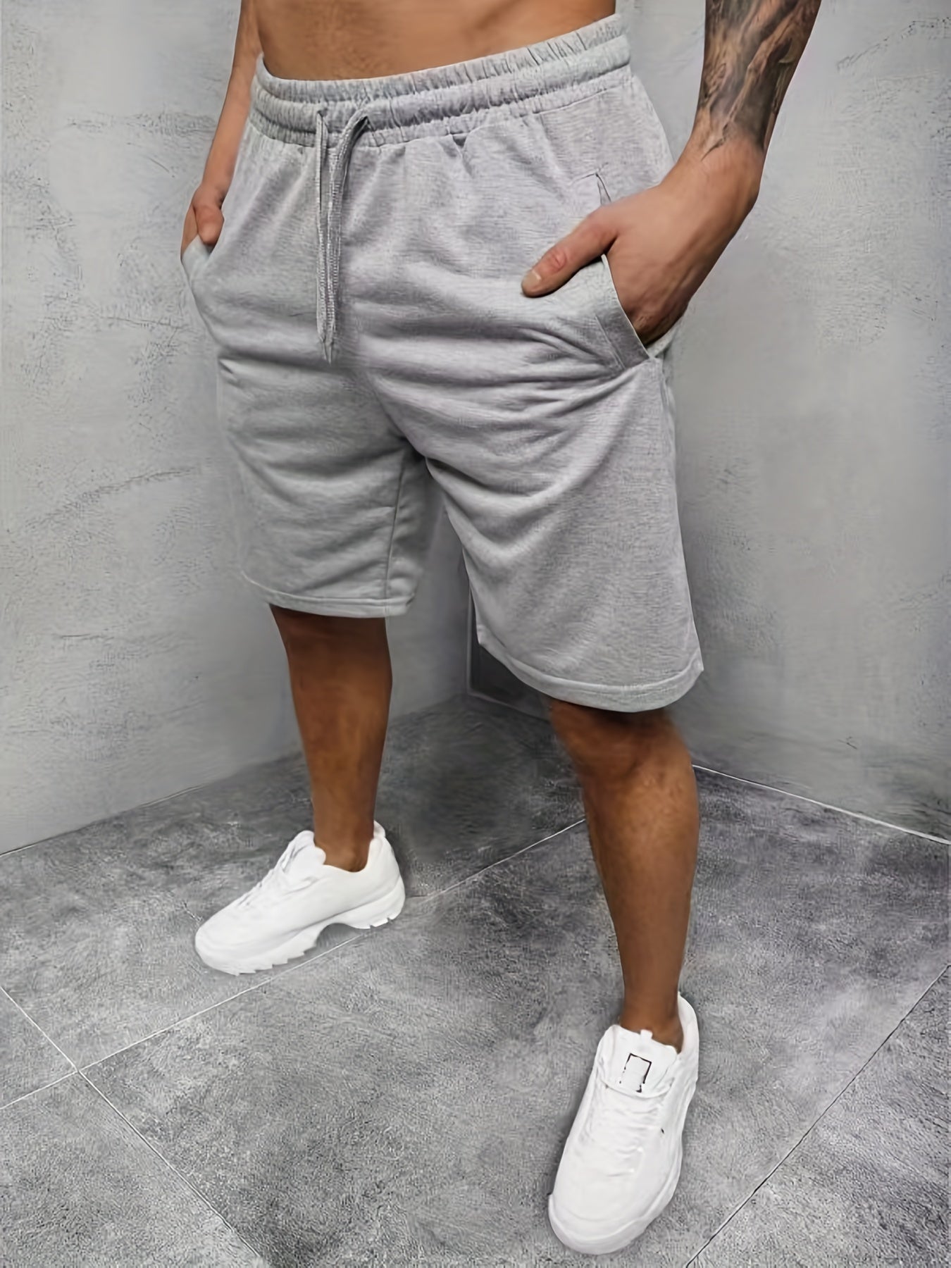 Men's Loose Fit Comfy Shorts - Stretch Elastic Waist Drawstring Athletic Shorts