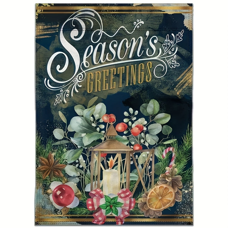 Double Sided Christmas Holiday Garden Flag 12x18in Durable Decor