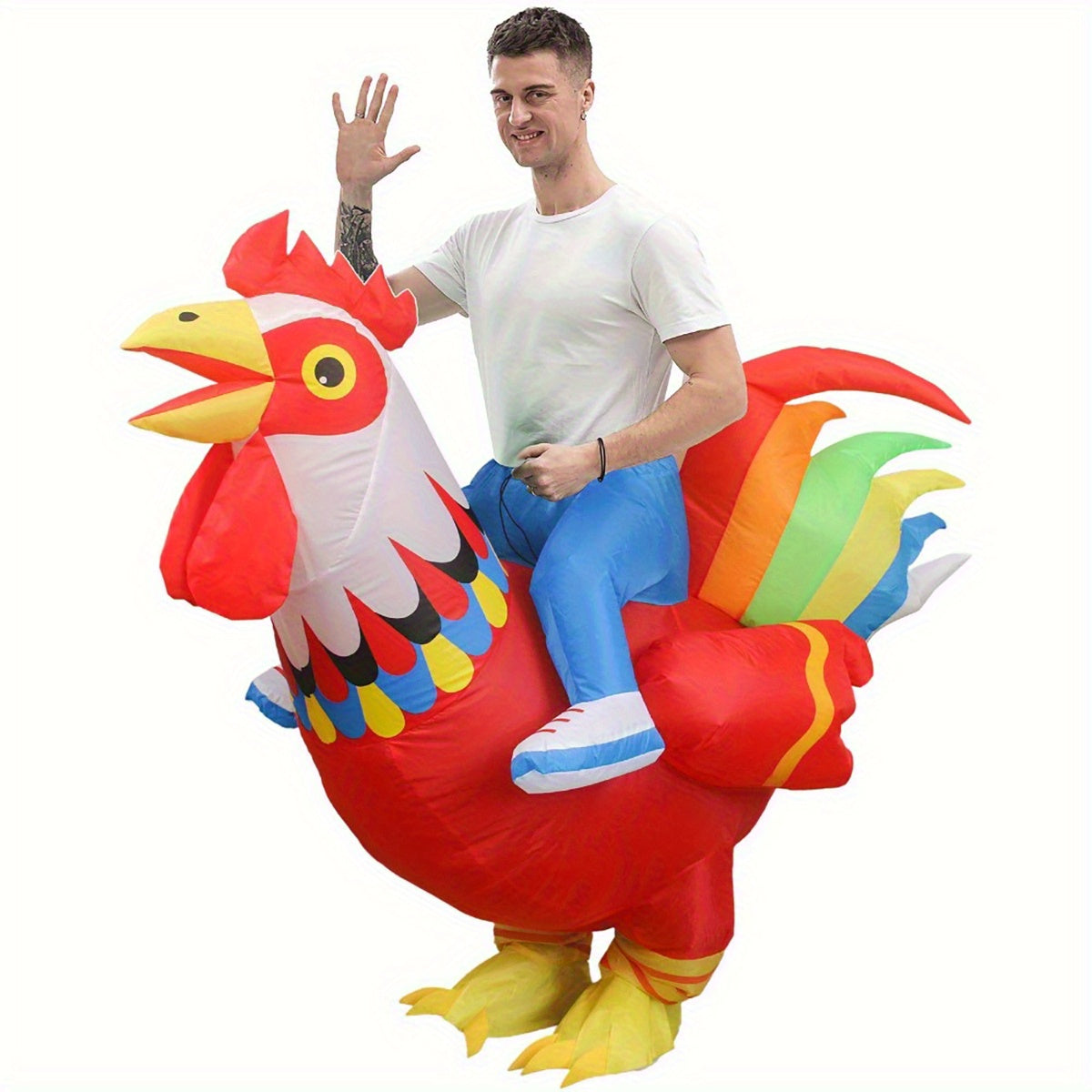 Inflatable Rooster Costume Funny Halloween Cosplay Party
