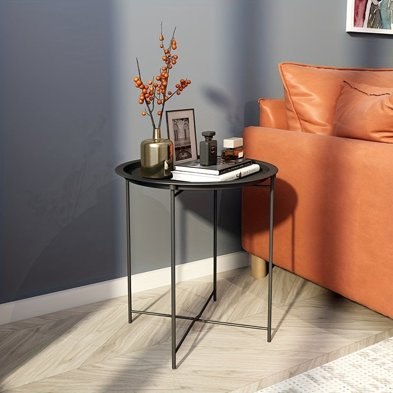 Chevron Foldable End Table Portable Coffee Table for Household Camping