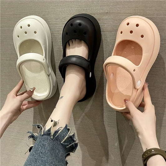 Women's Cut Out Platform Clogs Non Slip Slide Shoes