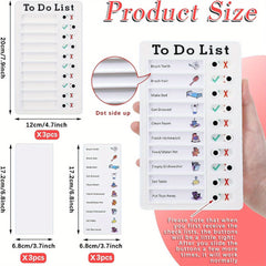 3pcs Reusable Daily Schedule & Chore Chart Checklist Board