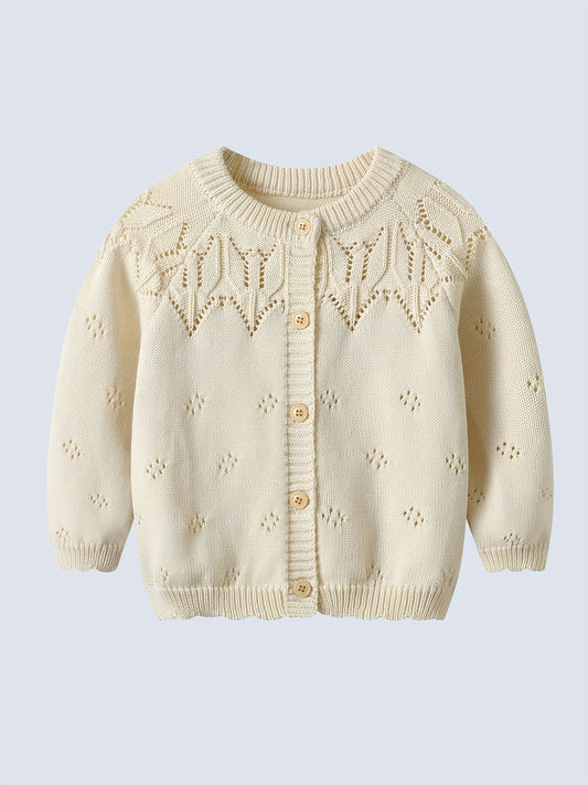 Baby Girls Sweater Coat Long Sleeve Casual Cardigan For Outing