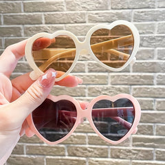 Girls Sweet Heart Shaped Frame Sunglasses UV Protection Sunshade Summer