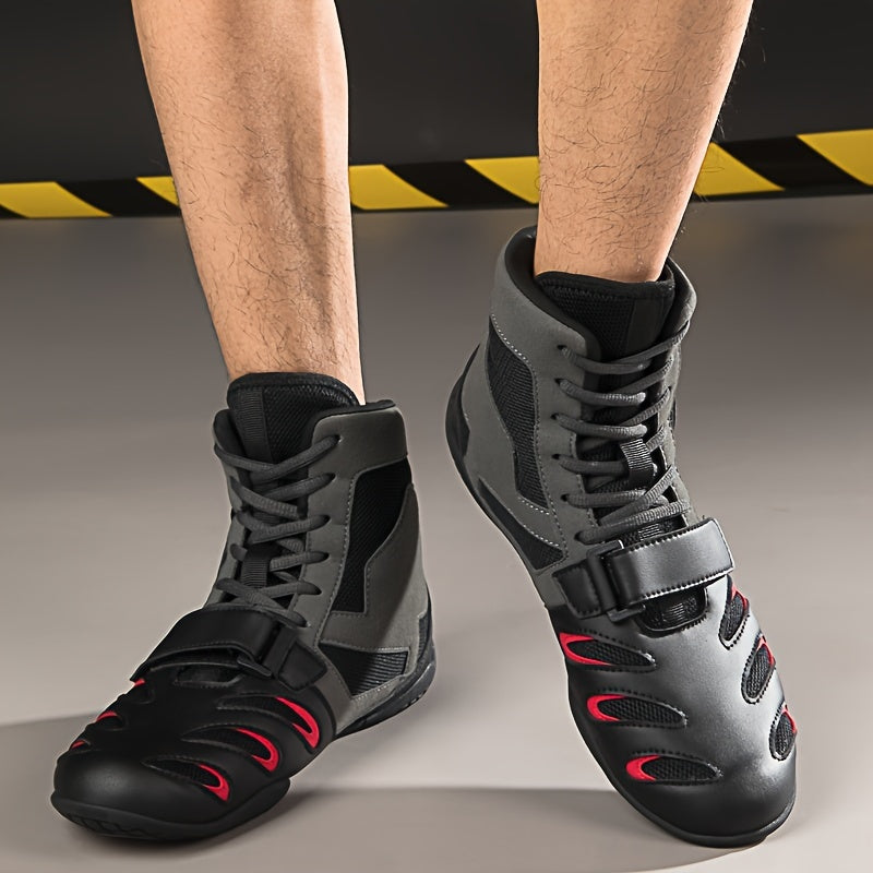 Men's Boxing Shoes Non Slip Durable Lace Up Wrestling Shoes