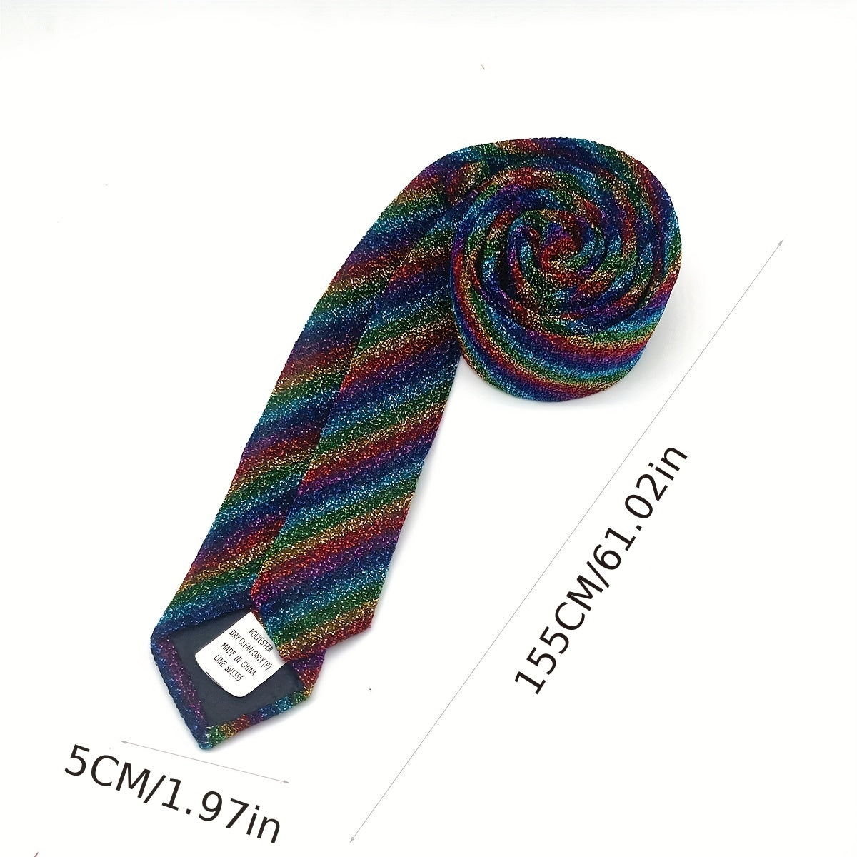 Men's Rainbow Striped Pattern Tie Holiday Birthday