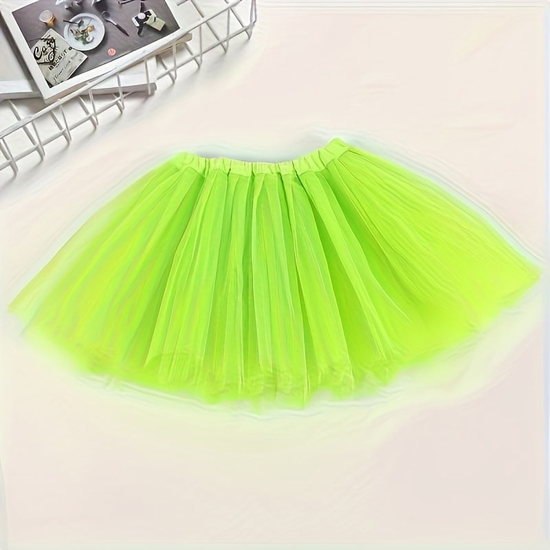 3 Layer Mesh Tutu Skirt for Girls Ballet Dance Costume