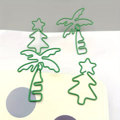20pcs Mixed Coconut Tree Christmas Tree Paper Clips Metal Office Binding