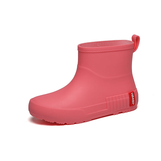 Women's Solid Rain Boots Waterproof Non Slip Short Boots