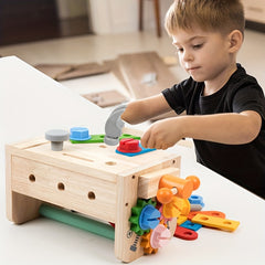 Portable Tool Box for Kids with Building Blocks Toy
