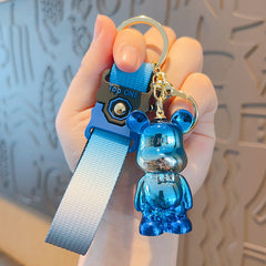 Gradient Bear Denim Keychain Key Bag Pendant For Men