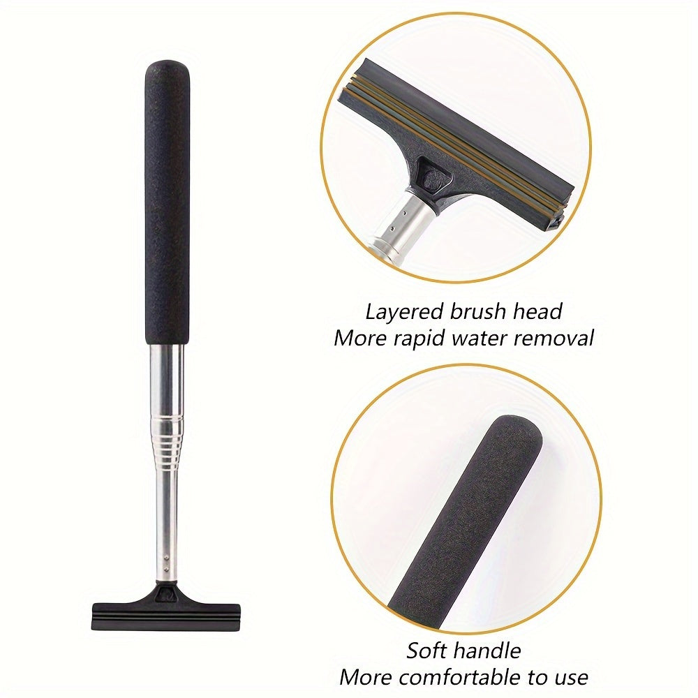 Car Rearview Mirror Wiper Long Handle Cleaning Tool 38.5in