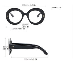 Round Frame Glasses Gradient Lens Metal Hinge Cat Eye Glasses