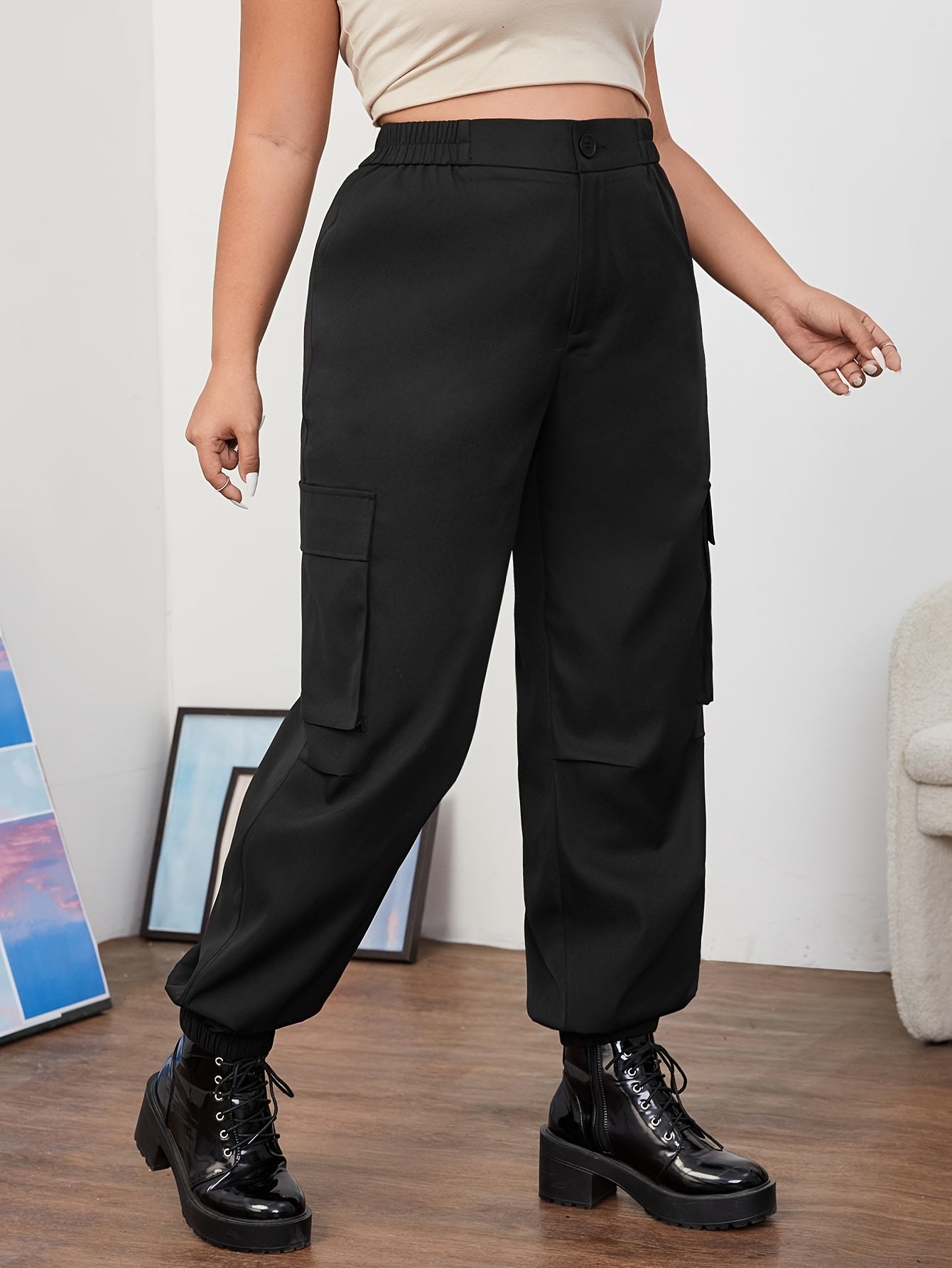  Cargo Jogger Trousers High Rise