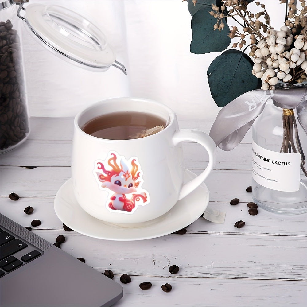 60pcs Dragon Vinyl Sticker Pack in Mixed Colors