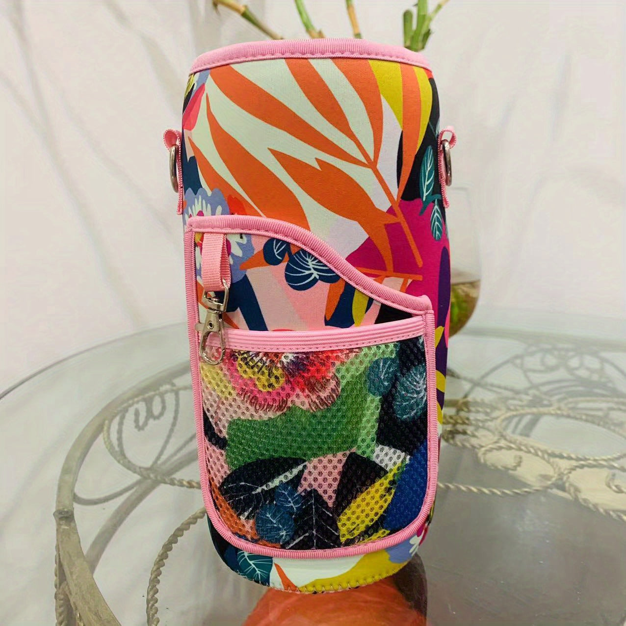 1pc Thermal Cup Insulation Sleeve with Shoulder Strap