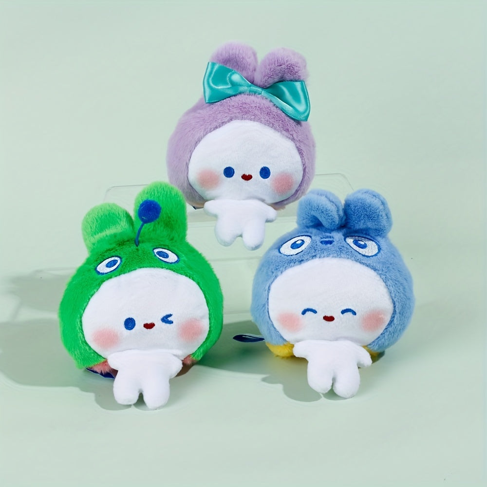 Double-Sided Bunny Doll Charm Plush Toy Pendant for Girls