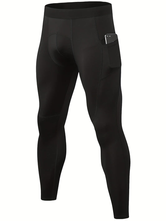 Men's Comfy Leggings With Pocket Active Quick Dry Stretch Sports Pants