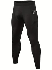 Men's Comfy Leggings With Pocket Active Quick Dry Stretch Sports Pants