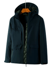 Men's Windproof Hooded Cotton Padded Jacket for Winter