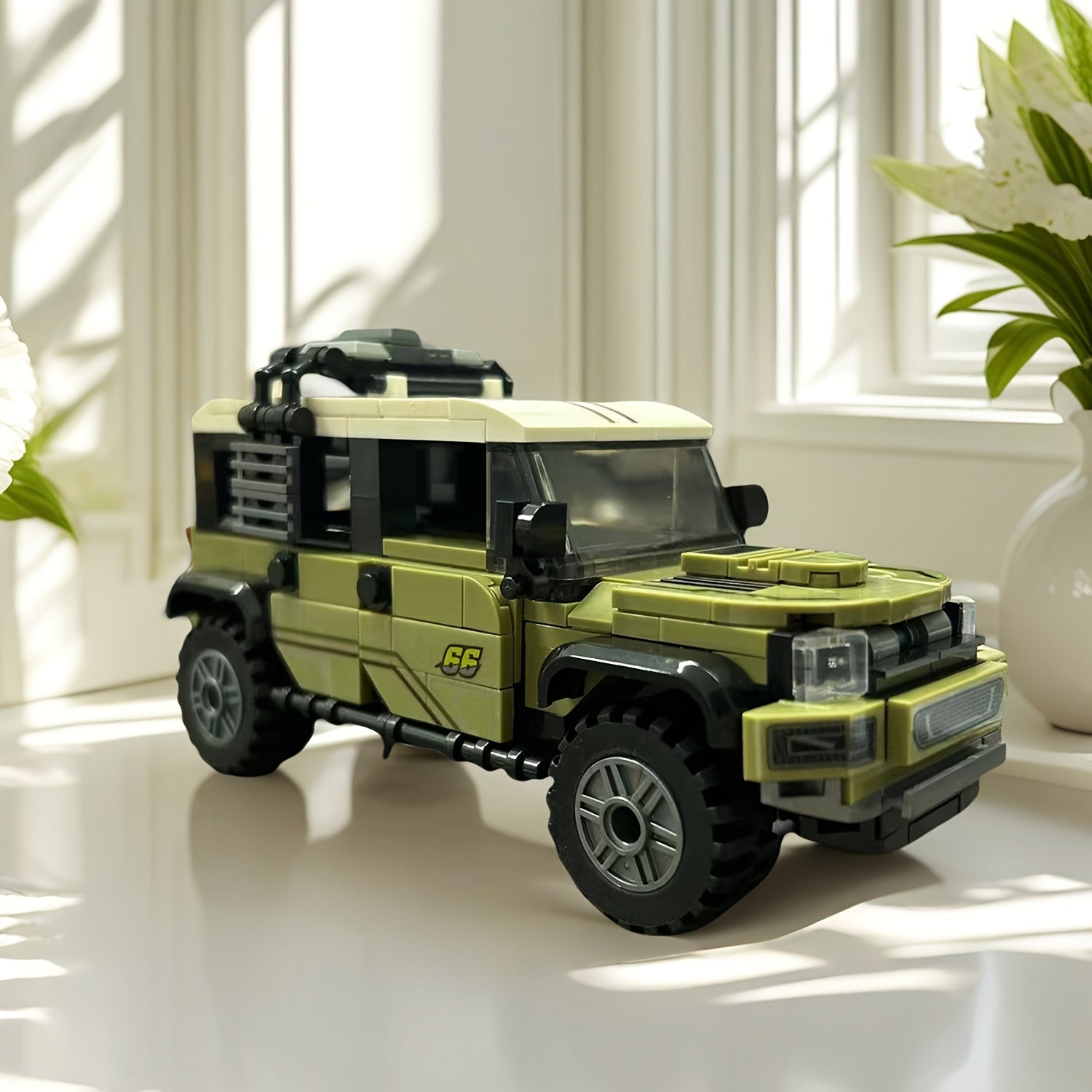 TYCOLE Light Green Building Block SUV Off-road Car Toy Model Kit