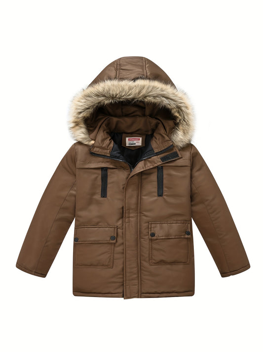 Teen Winter Coat with Detachable Hood, Casual Pockets