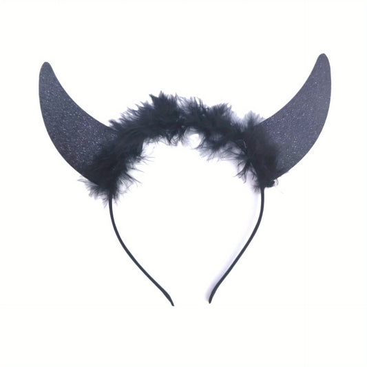 Halloween Devil Costume Hair Hoop Devil Horns Headband Decoration Props
