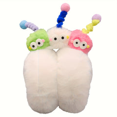Women's Plush Ear Warmers with Rainbow Pom Pom Soft Winter Ear Muffs