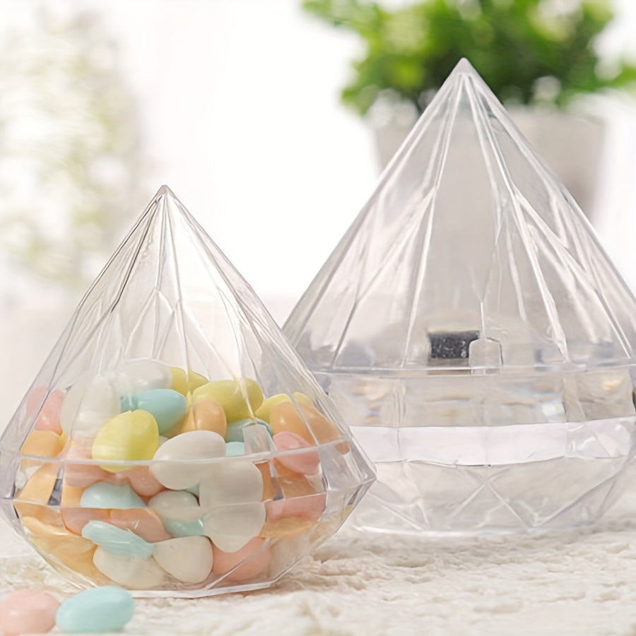 6pcs Artificial Diamond Plastic Boxes Packaging Box for Christmas Decoration