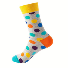 5 Pairs Polka Dot Print Socks Comfy Soft Mid Tube Women's Stockings