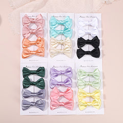 4pcs Handcraft Plain Bow Hair Clip Hair Accessories for Girls Baby Kids