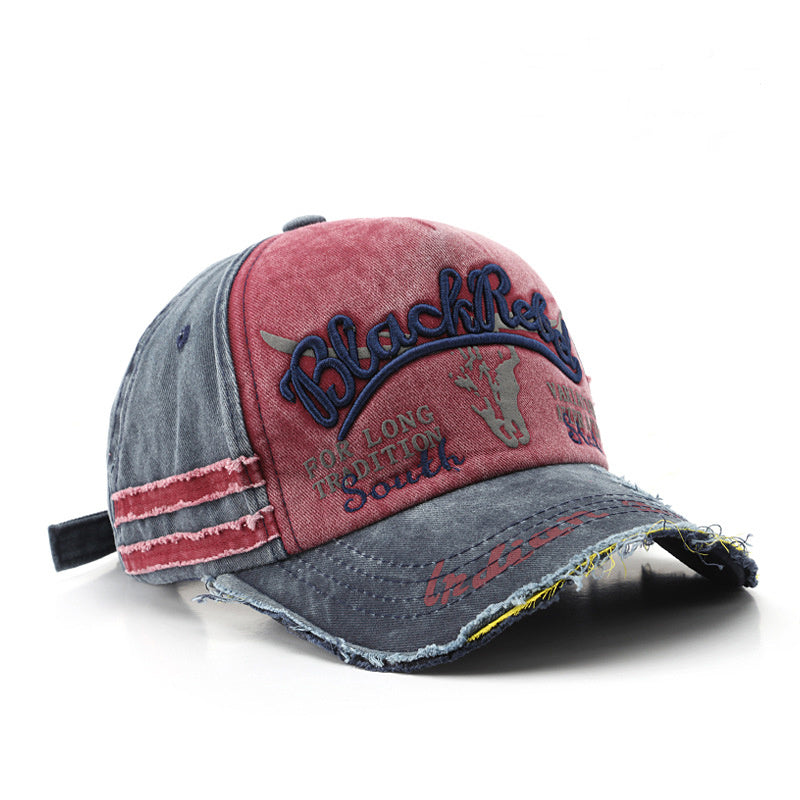 Washed Cowboy Baseball Hat Men Women Sunshade Peaked Cap